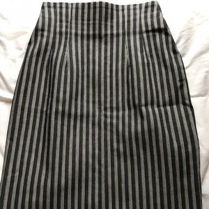 Knee length, pin striped, pencil skirt